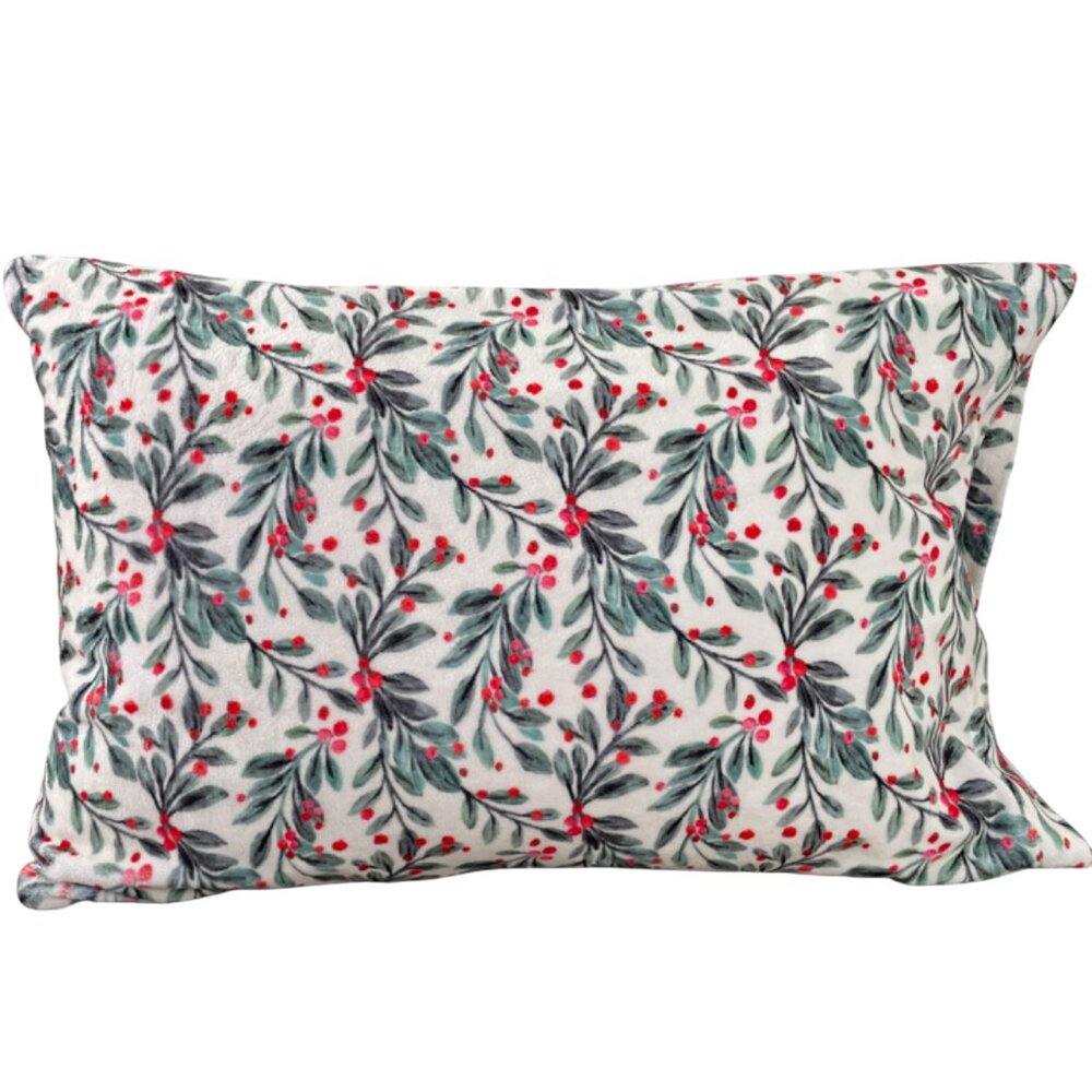 Minky Couture Christmas Pillow Case Cover Mistletoe + Berries Holiday Gift Bag